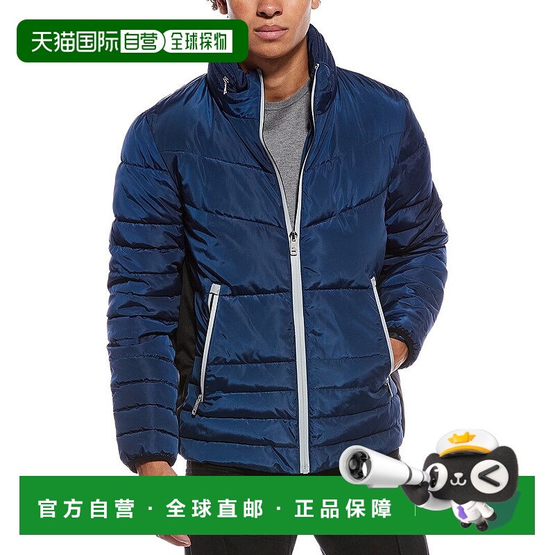 自营Kenneth Cole Faux Memory Puffer Coat - blue 美国奥莱直发
