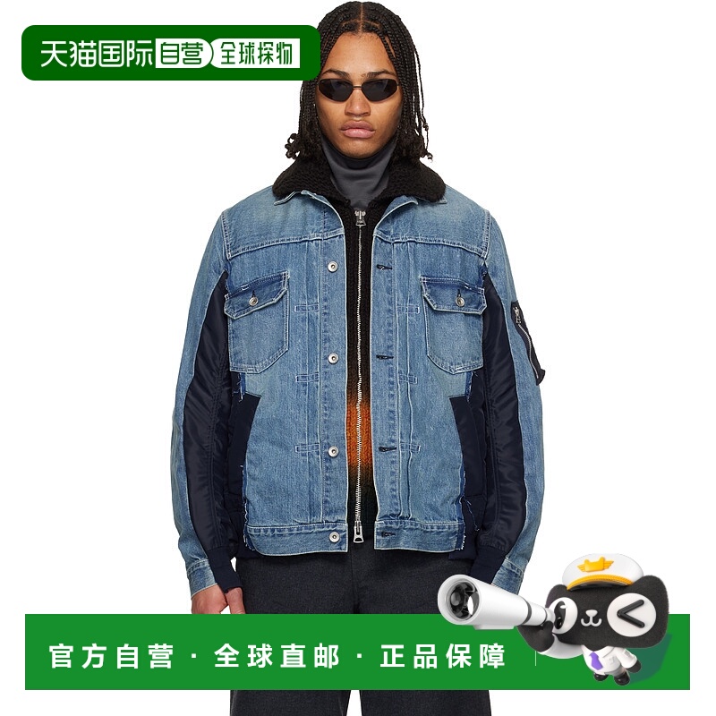 1h可退 香港直邮潮奢 Sacai 男士 蓝色牛仔夹克 SCM303 舒适时尚
