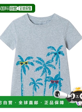 自营andy & evanAndy&Evan Palm图案T恤-灰色 美国奥莱直发