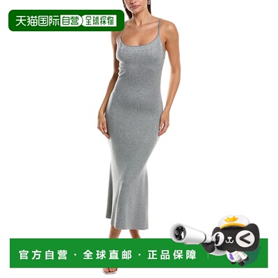 自营Milly Ricky Metallic Rhinestone Spaghetti Straight - gra