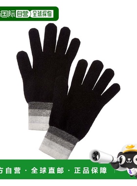 自营Brodie Cashmere Contrast Stripe Cashmere Gloves - black
