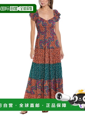 自营 Diane von Furstenberg Alejandro Maxi连衣裙花朵图案圆领