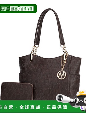 自营 mia k collectionAllison 纯素皮革 2 件托特包和钱包手提包