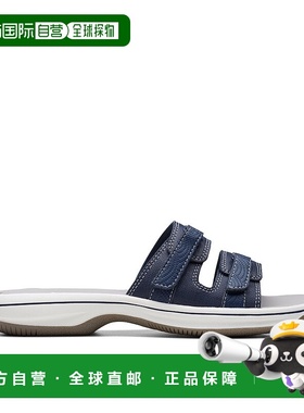 自营 Clarks Breeze Piper蓝色合成海军蓝 美国奥莱直发凉鞋