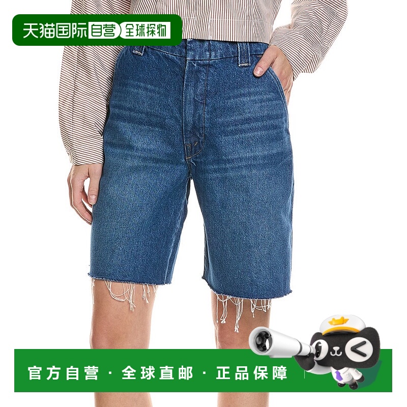 自营MOTHER THE LUNCH MONEY SHORT FRAY - blue 美国奥莱直发