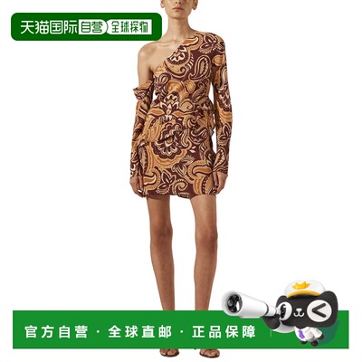 自营Shona Joy Zahra Silk Asymmetrical Ruffle Mini Dress - re