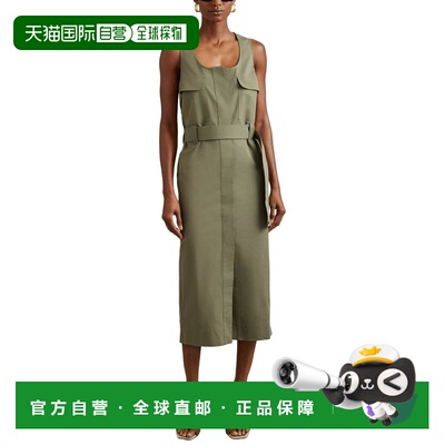 自营Reiss Elin Sleeveless Utility Midi Dress - sage 美国奥莱