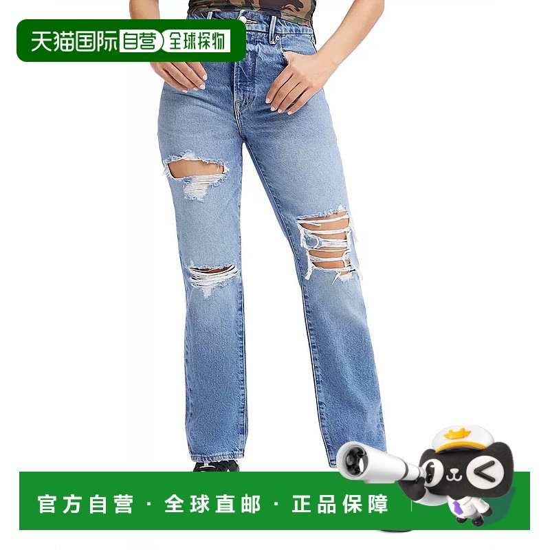 自营 good american靛蓝 244 男友风牛仔裤 - indigo244 美国奥莱