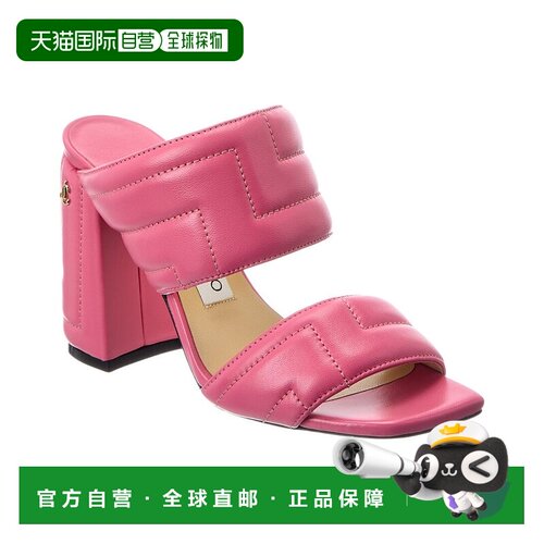 自营Jimmy Choo Themis 100皮革凉鞋-粉红色 美国奥莱直发