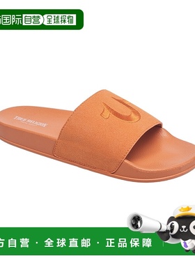 自营 True Religion男士ASAP标志幻灯片-橙色 美国奥莱直发拖鞋