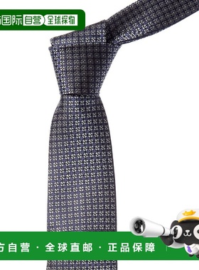 自营Canali Blue Squares Silk Tie - blue 美国奥莱直发领带方巾