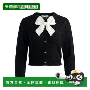 Wool Cardigan Soft olivia Black Dollie Bow 自营alice