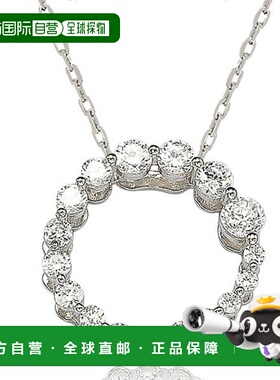 自营 Suzy Levian 纯银立方氧化锆圆形旅行项链 - 白色 美国奥莱