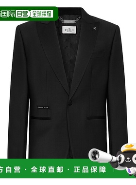 自营philipp pleinWool Blazer Teddy Waiter - black 美国奥莱直