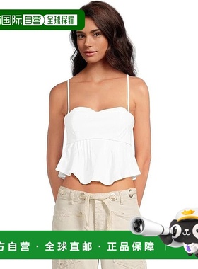 自营 Free People One True Love背心女式白色甜心圆领BUU296-白