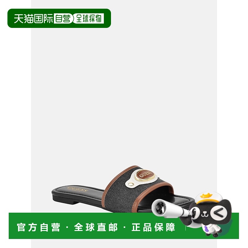 自营 guess林登标志拖鞋-黑色 美国奥莱直发