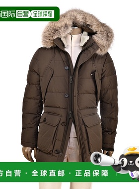 自营Eleventy Cotton-Wool Coat W/ Removable Coyote Fur Trim H