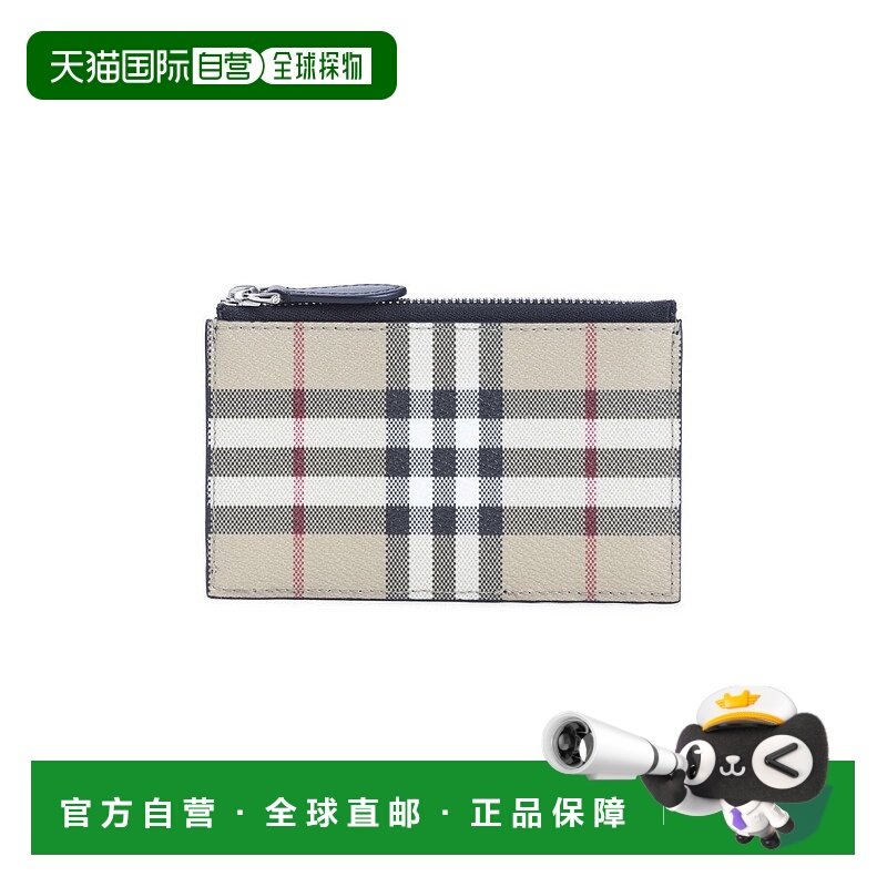 自营burberryCompact Calf Leather Wallet - grey 美国奥莱直发