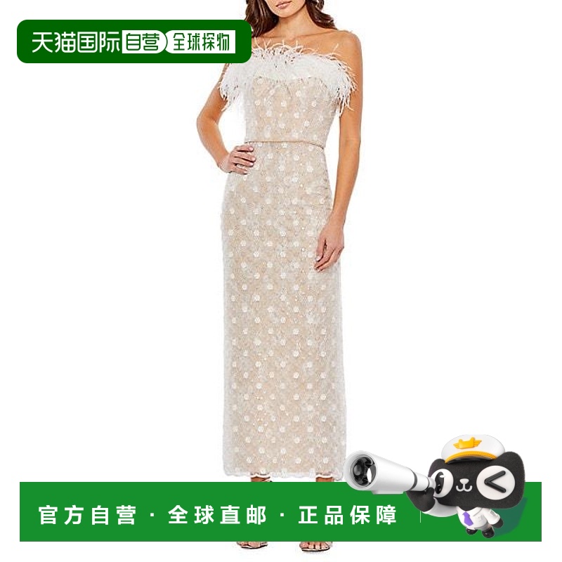 【美国直邮】mac duggal 女士 连衣裙礼服露肩蕾丝紧身精致长裙