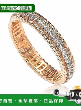 自营 Suzy Levian 玫瑰纯银立方氧化锆法国花丝永恒戒指 白色 美