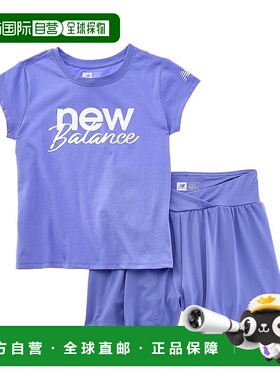 自营 New Balance 2件套T恤和花短裤-紫色 美国奥莱直发