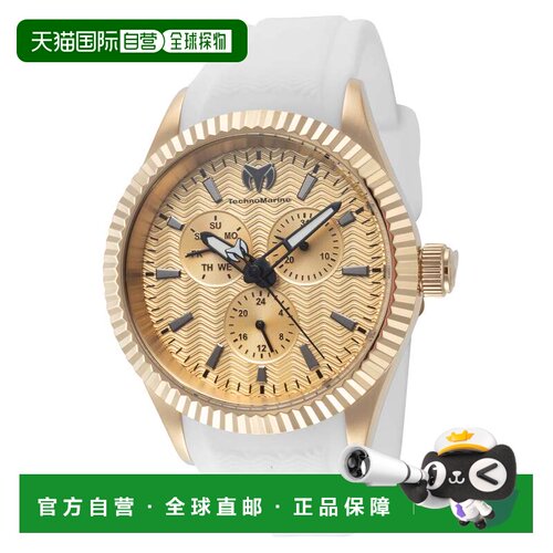 自营TechnoMarine男士Sea Dream 42mm石英手表TM-724002-白色 美
