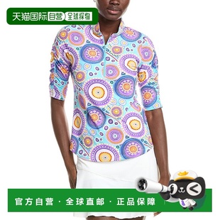 Sleeve Elbow Top blue 自营IBKUL 美国奥莱直发女装 Ruched