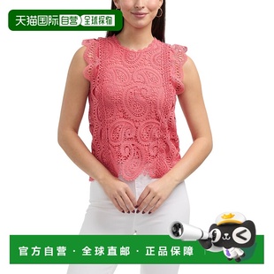 珊瑚色 自营Ellen 蕾丝上衣 无袖 美国奥莱直发 Tracy女式