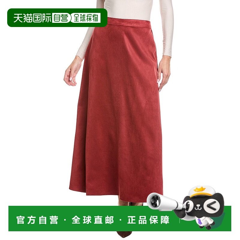 自营Vince Camuto前缝A字裙-红色半身裙包臀裙 美国直发奥莱