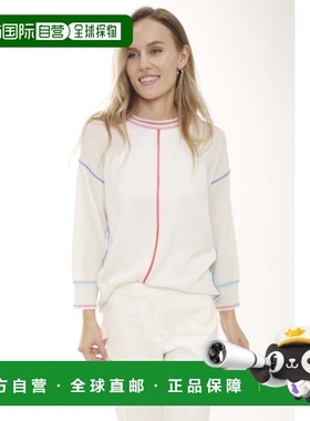 自营incashmereCashmere Pullover with Tipping - white combo