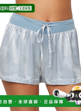 自营PJ Harlow女式米克尔缎面睡裤-晨蓝色 美国奥莱直发