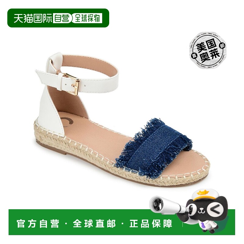 自营journee collectionTristeen 女式平底鞋踝带麻底鞋 - 牛仔布