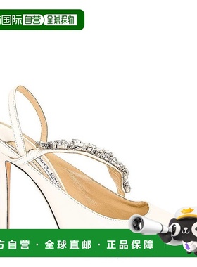 自营 Jimmy Choo FLOS 100皮制高跟鞋-白色 细高跟美国直发奥莱