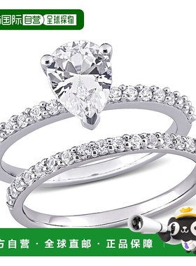 自营 mimi & max2 1/2 CT TGW 梨形切割创造的白色蓝宝石订婚戒指