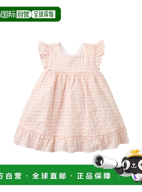 自营janie and jackJanie和Jack Gingham褶边连衣裙-粉红色 美国