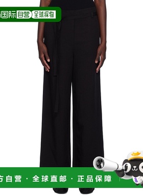 1h可退 香港直邮潮奢 TOTÊME 女士 黑色 Fluid Tie-Waist 长裤 24
