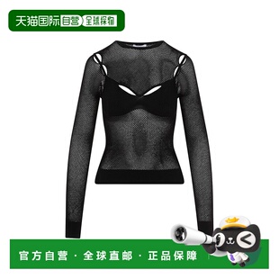 美国奥莱直发 黑色 自营off white网箭文胸黑色粘胶纤维上衣