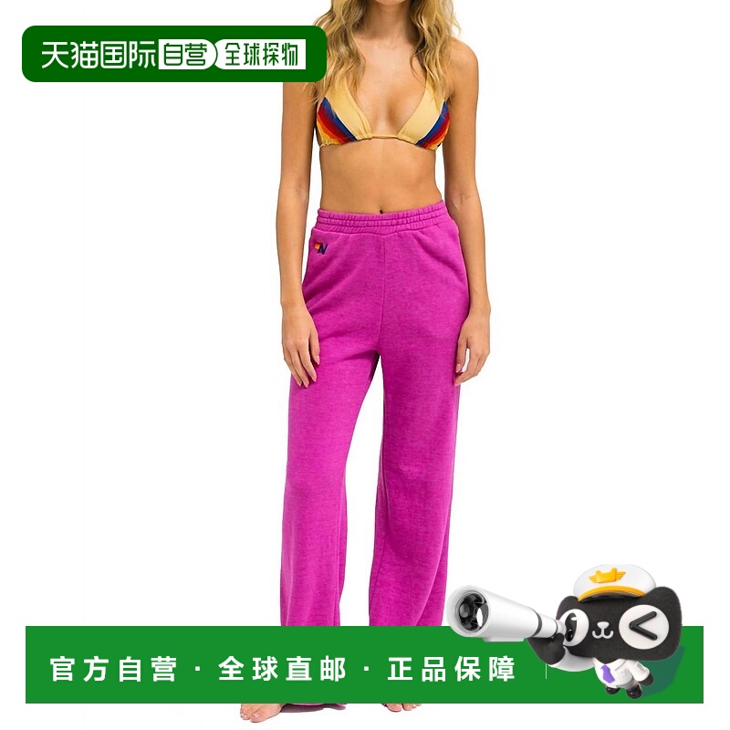 自营aviator nation洋红色阔腿口袋运动裤 美国奥莱直发
