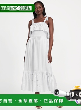 自营 guessSabrina Eyelet Maxi连衣裙-纯白色 美国奥莱直发