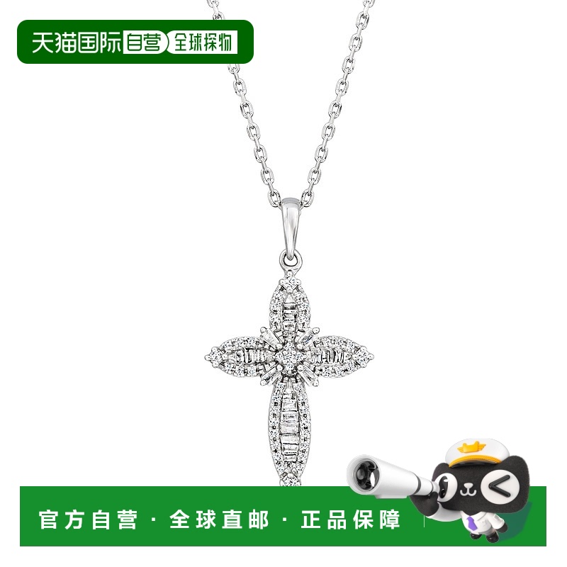 自营 ross-simonsRoss Simons纯银钻石十字架吊坠项链-16英寸 美