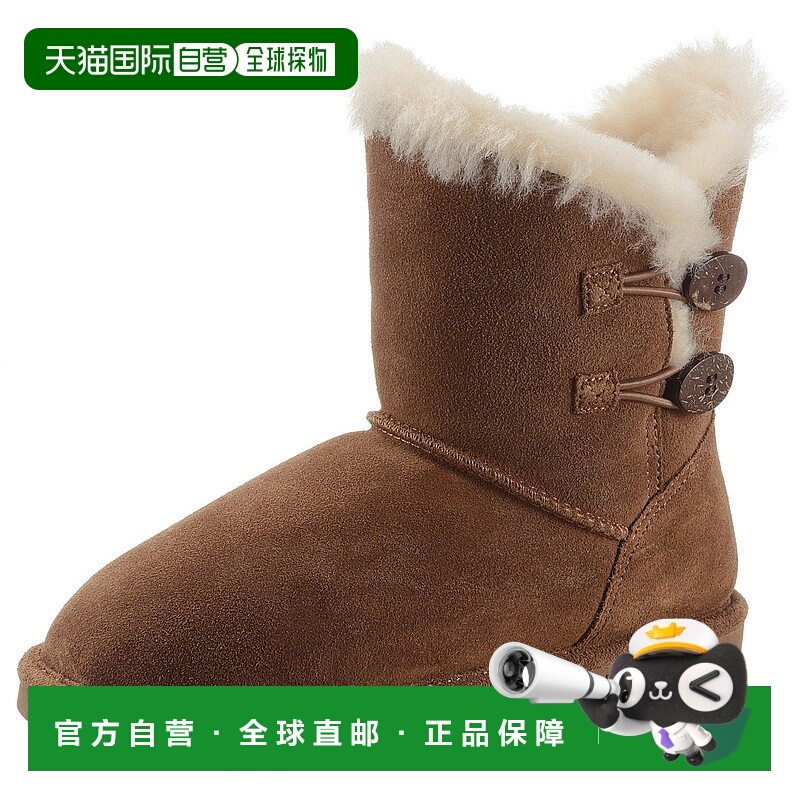 自营 bearpaw熊掌Rosaline青年靴棕色绒面羊皮内衬雪地靴JOBB203-