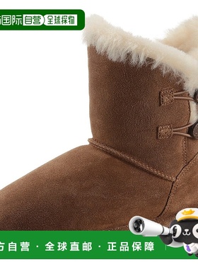 自营 bearpaw熊掌Rosaline青年靴棕色绒面羊皮内衬雪地靴JOBB203-