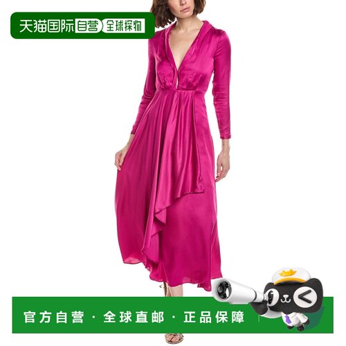 自营FARM Rio粉色长袖长裙-红色 美国奥莱直发