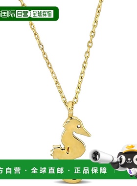 自营Mimi & Max 海马吊坠带链条 14k 金 - 17 英寸 - 黄色 美国奥