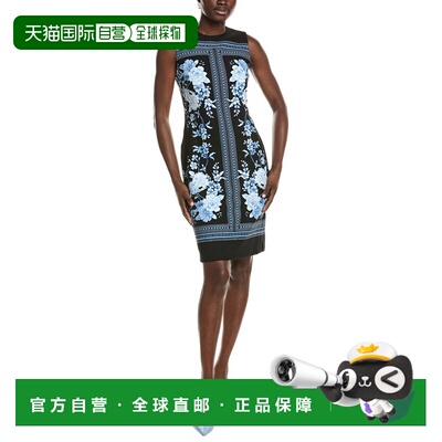 自营Anne Klein Jewel Neck Scuba Sheath Dress - black 美国奥