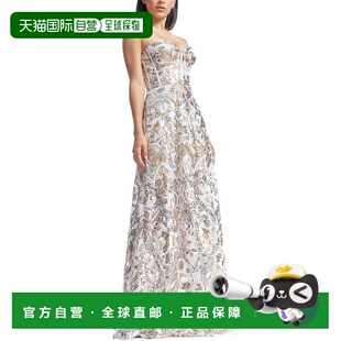 自营Dress The Population Daven Fit & Flare Dress - gold mult