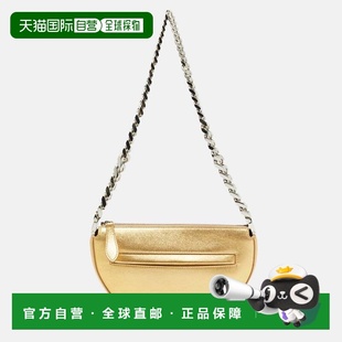 自营Burberry Gold Leather Mini Olympia Zip Chain Bag - gold