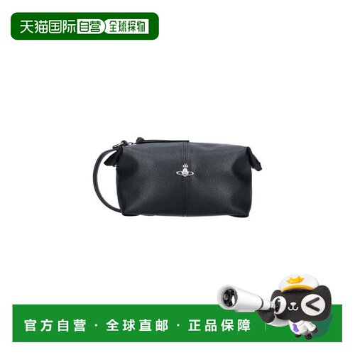 自营vivienne westwood黑色洗手袋纹理PU袋-黑色 美国奥莱直发