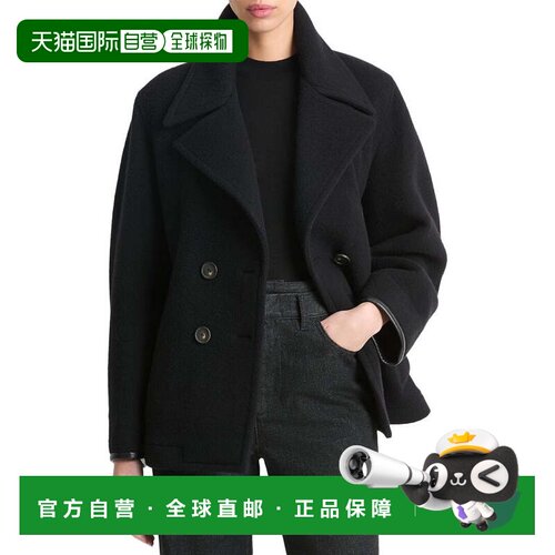 自营Vince Lofty腰带羊毛混纺夹克-黑色 美国奥莱直发