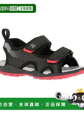 自营Kamik Seafront HK4256-BCH儿童凉鞋黑色粉色可调节表带KHD55